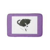 Kunst met zwarte en witte kat badmat (Voorkant)