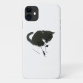 Kunst met zwarte en witte kat Case-Mate iPhone case (Achterkant)