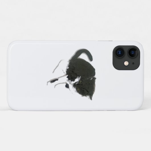 Kunst met zwarte en witte kat Case-Mate iPhone case (Achterkant (horizontaal))