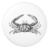 kunst met zwarte en witte krab keramische knop (Voorkant)