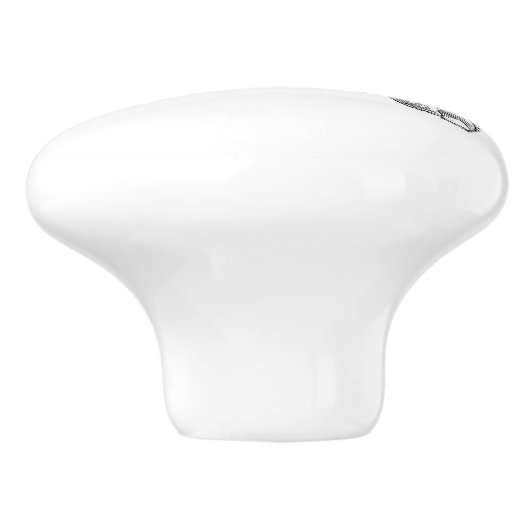 kunst met zwarte en witte krab keramische knop (Zijkant)