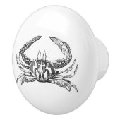 kunst met zwarte en witte krab keramische knop (Rechts)