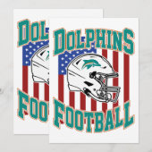 Kunst - Miami Dolfijnen Classic Bedankkaart (Voorkant / Achterkant)