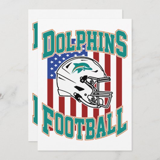 Kunst - Miami Dolfijnen Classic Bedankkaart (Voorkant / Achterkant)