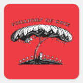  kunst Miljoenen katten Wanda Gag 1928 Vierkante Sticker (Voorkant)