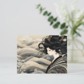 Kunst mode gestreepte patroon briefkaart (Staand voorkant)