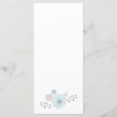 Kunst Moderne Bloemen Vlinder Roze Blauw Bruiloft Menu (Achterkant)