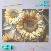 Kunst moderne zonnebloemen op Collectie ter plaats Tissuepapier (Craft)