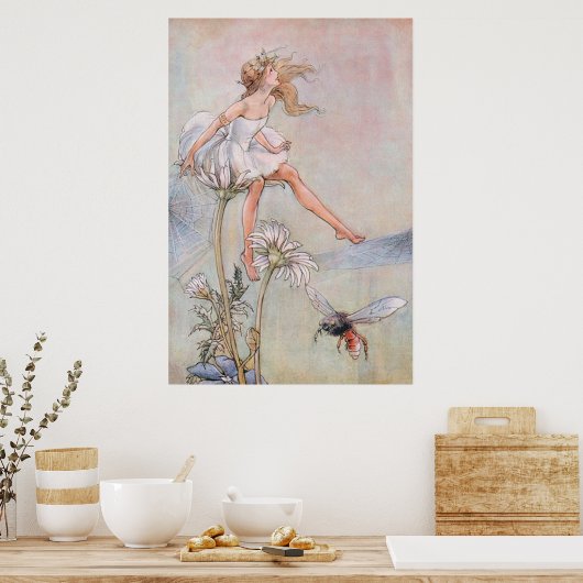  kunst, mooie feeën en bijen poster (Keuken)