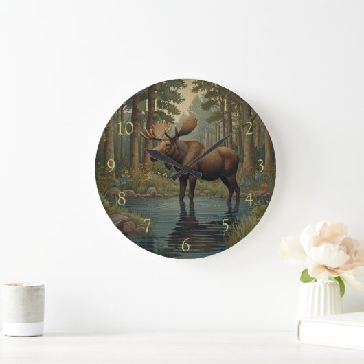  kunst Moose Boho Boho Bosgroen Grote Klok (Huis)