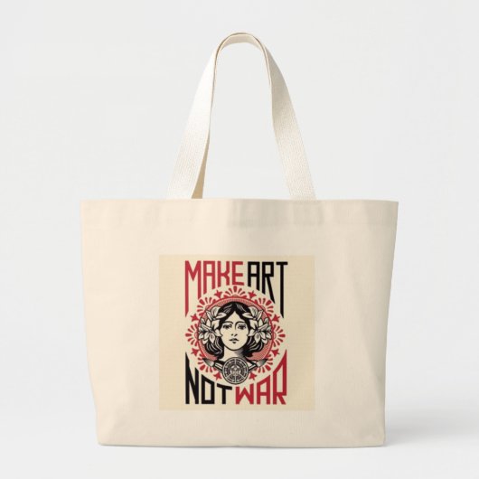 kunst niet oorlog grote tote bag (Voorkant)