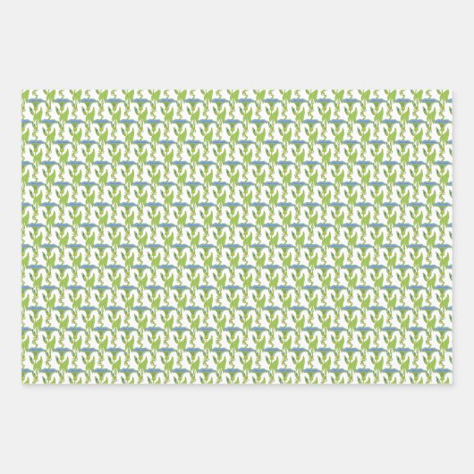 Kunst Nieuw blauw Ipomoea bloembehangsel vodder Inpakpapier Vel (Voorkant 2)