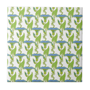 Kunst Nieuw blauw Ipomoea bloembehangsel vodder Tegeltje