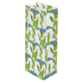 Kunst Nieuw blauw Ipomoea bloembehangsel vodder Wijn Cadeautas (Voorkant Gekanteld)