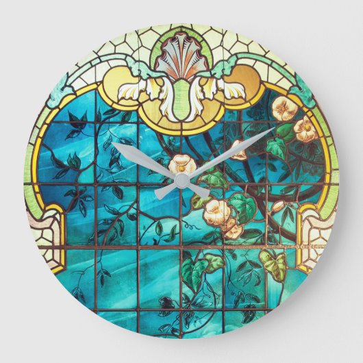 Kunst Nieuw gekleurd glazen raam Victoriaans Grote Klok (Voorkant)