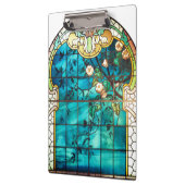 Kunst Nieuw gekleurd glazen raam Victoriaans Klembord (Links)