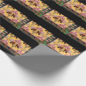 Kunst Nieuw-kolibrie en bloempatroon tegel Cadeaupapier (Hoek)