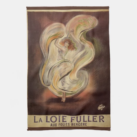  Kunst Nieuw, La Loie Fuller Modern Dancer Theedoek (Verticaal)