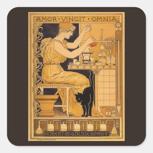  kunst Nieuw, liefde verovert alle wetenschappers Vierkante Sticker (Voorkant)