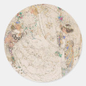 Kunst Nieuw Stijl Bruidsfeest Hart Sticker (Voorkant)