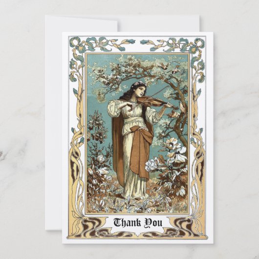  kunst Nieuw-Zeeland die Violin speelt Bedankkaart (Voorkant)