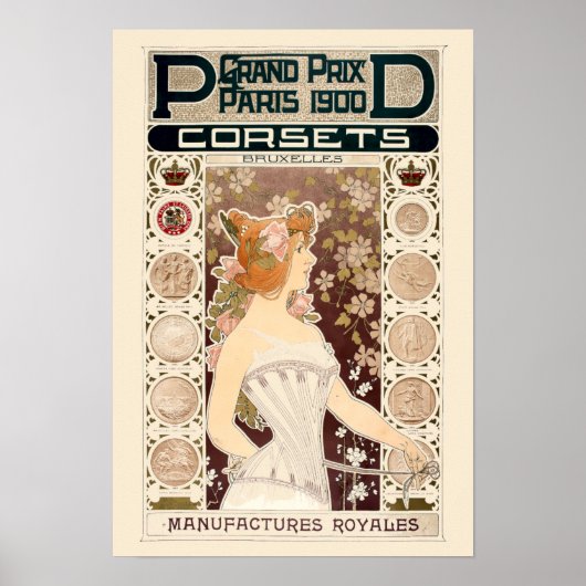 kunst Nieuw-Zeeland Parijs Corsets AD Poster (Voorkant)
