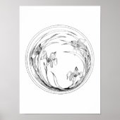 Kunst Nieuw-Zeeland - Sjabloon Iris Poster (Voorkant)