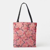 Kunst Nieuwe aardbeien en bladeren, koraal Sinaasa Tote Bag (Achterkant)