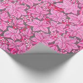 Kunst Nieuwe aardbeien en bladeren, roze en grijs Cadeaupapier (Hoek)