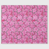 Kunst Nieuwe aardbeien en bladeren, roze en grijs Cadeaupapier (Vlak)