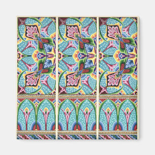 Kunst nieuwe abstracte patroon kleurrijke textielk magneet