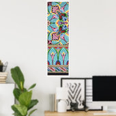 Kunst nieuwe abstracte patroon kleurrijke textielk poster (Thuiskantoor)