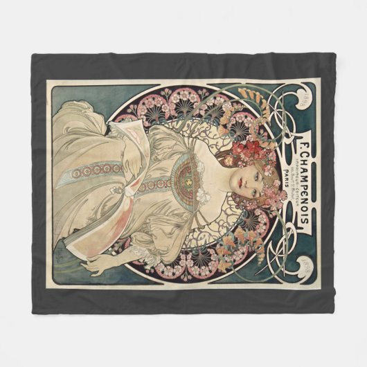  Kunst Nieuwe Alphonse Mucha Kunst schilderen Fleece Deken (Voorkant (Horizontaal))
