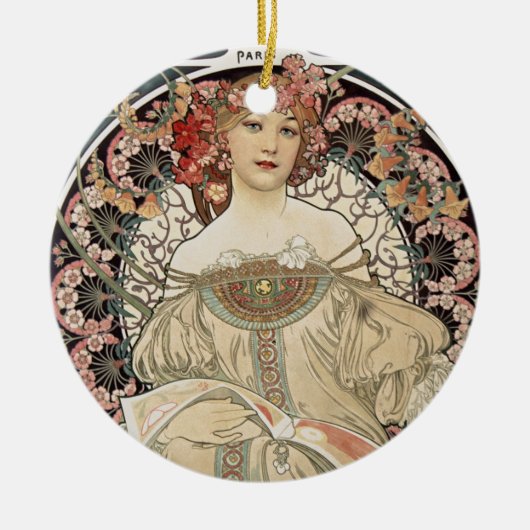  Kunst Nieuwe Alphonse Mucha Kunst schilderen Keramisch Ornament (Voorkant)