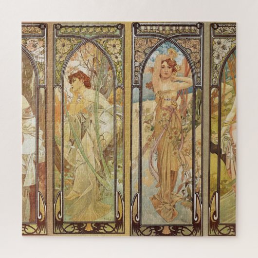 Kunst Nieuwe Alphonse Mucha Kunst schilderen Legpuzzel (Verticaal)