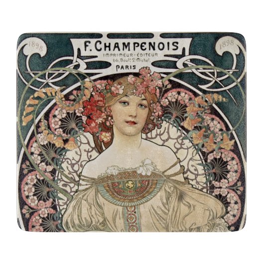 Kunst Nieuwe Alphonse Mucha Kunst schilderen Snijplank (Voorkant)