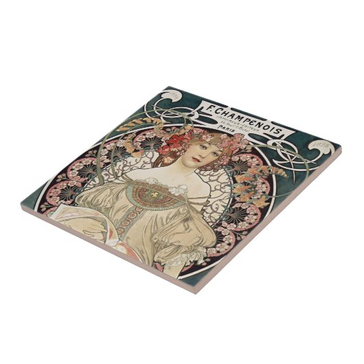 Kunst Nieuwe Alphonse Mucha Kunst schilderen Tegeltje (Zijkant)