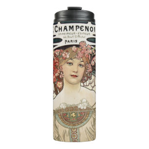 Kunst Nieuwe Alphonse Mucha Kunst schilderen Thermosbeker
