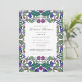 Kunst Nieuwe  blauwe roze florale bridale bloem Kaart (Staand voorkant)