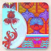 Kunst nieuwe bloem  bloem Victoriaans Bier Onderzetter (Voorkant)