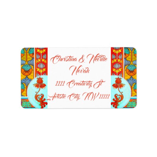 Kunst nieuwe bloem  bloem Victoriaans Etiket (Voorkant)