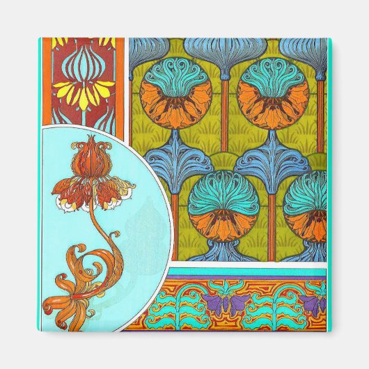 Kunst nieuwe bloem bloem Victoriaans Magneet (Voorkant)