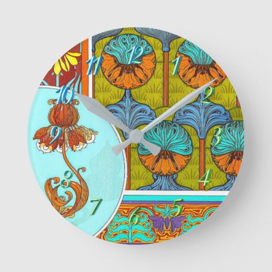 Kunst nieuwe bloem bloem Victoriaans Ronde Klok (Voorkant)