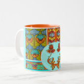 Kunst nieuwe bloem  bloem Victoriaans Tweekleurige Koffiemok (Voorkant links)