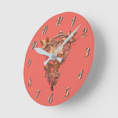 Kunst nieuwe bloem Victoriaans darm en perzik Ronde Klok (Hoek)