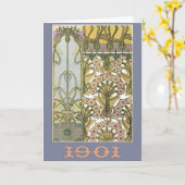 Kunst nieuwe bloemen alphonse mucha florale kunst kaart (Gele Bloem)