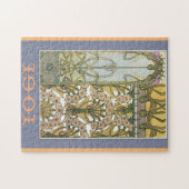 Kunst nieuwe bloemen alphonse mucha florale kunst legpuzzel (Horizontaal)