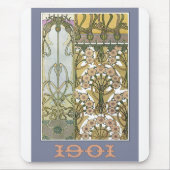 Kunst nieuwe bloemen alphonse mucha florale kunst muismat (Voorkant)