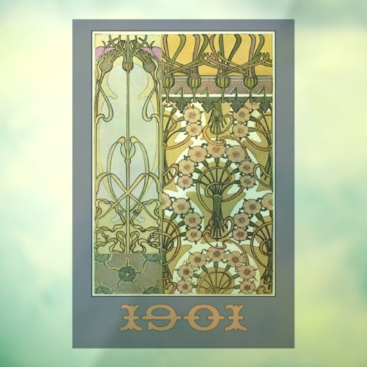 Kunst nieuwe bloemen alphonse mucha florale kunst raamsticker (Vel 3)