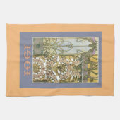 Kunst nieuwe bloemen alphonse mucha florale kunst theedoek (Horizontaal)